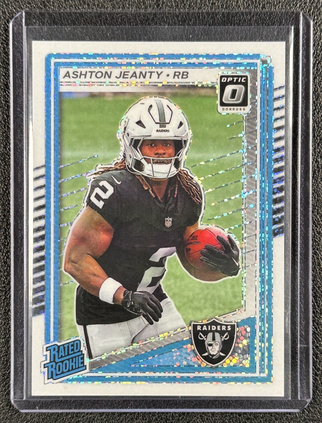 ASHTON JEANTY 2025 PANINI DONRUSS OPTIC #202 RATED ROOKIE WHITE SPARKLE PRIZM SP