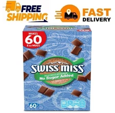 Swiss Miss Cocoa Milk Chocolate, No Sugar Added Envelopes, 60 ct.