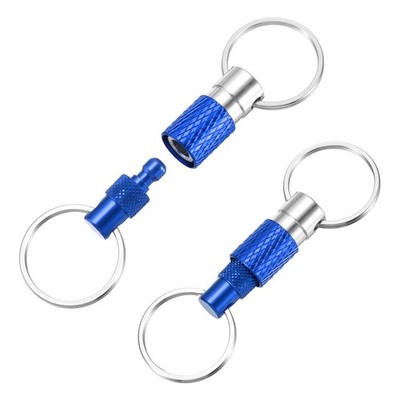 2 x Quick Release Keychain Pull Apart Detachable Swivel Keychain Dark Blue