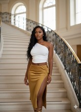 New Women's Satin Maxi Midi Skirt Casual Elegant