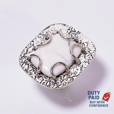 Valentines Sale Genuine Howlite 925 Silver Cocktail Daughter Boho Ring Size 6.25
