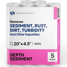 6PK of Big Blue 5 Micron 20" x 4.5" Sediment Water Filter Cartridge by Aquaboon