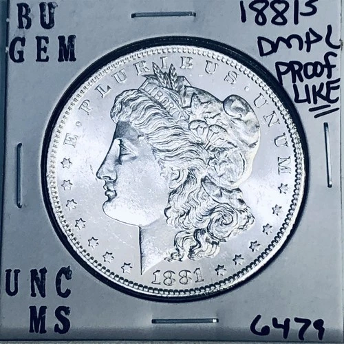 1881 S BU GEM MORGAN SILVER DOLLAR UNC MS+++ U.S. MINT RARE COIN 6479