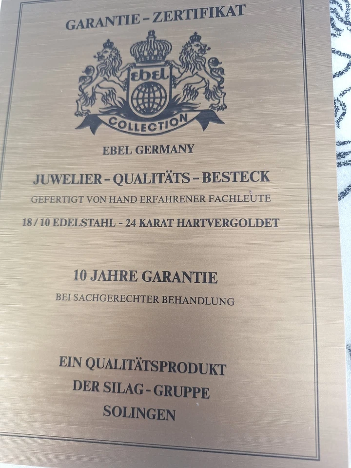 Fischbesteck Ebel Collection 24 Karat Hartverholdet 26 teilig - Bild 4 von 4