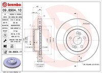 Brembo 2 Bremsscheiben Coated Disc Line BelüFtet 312 Mm (09.8904.11) |