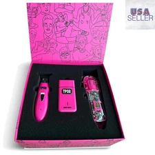 Professional Candy Pink Clipper Trimmer & Shaver Set with Taper Blade