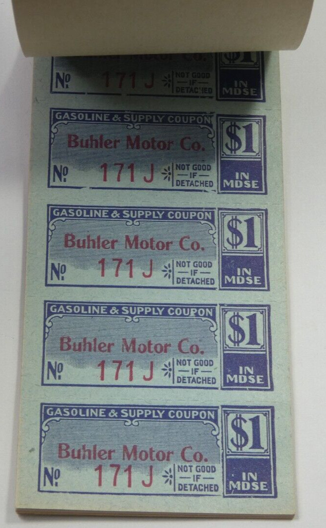 Buhler Motor Company Gasoline and Oil $25 Coupon Book Port Townsend WA