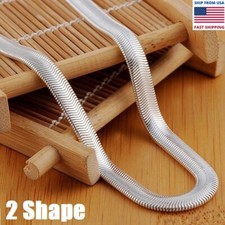 New Sterling Solid Silver Men Women Jewelry Snake Chain 18''- 24'' Necklace Gift