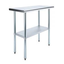 18" X 36" Stainless Steel Work Table With Galvanized Undershelf