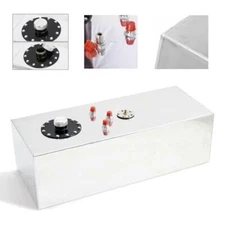 15 Gallon/57L Race Fuel Cell Gas Tank w/ Cap & Level Sender Polished Aluminum