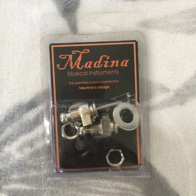 Madina Chrome Guitar Bass Security Strap Locks Set Musical Instruments New