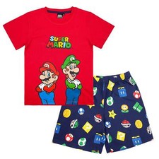 Super Mario Schlafanzug Pyjama Kurzarm Schlafanzug Rot