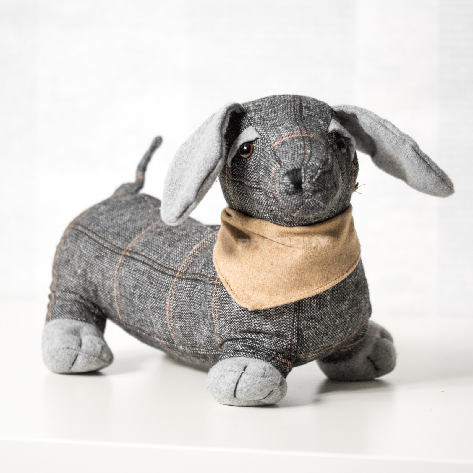 Tartan Dachshund Sausage Dog Door Stop Weighted Fabric Stopper Animal