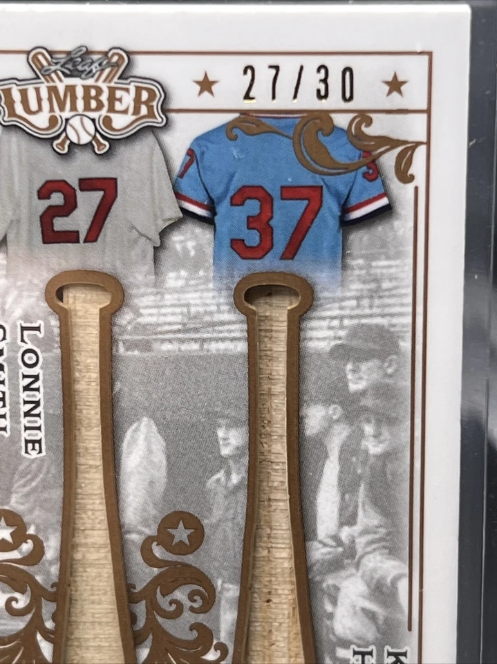 2022 KEITH HERNANDEZ/OZZIE SMITH/L.SMITH  LEAF GU BAT RACK 3 SSP Limited #d /30 - Image 2 of 4