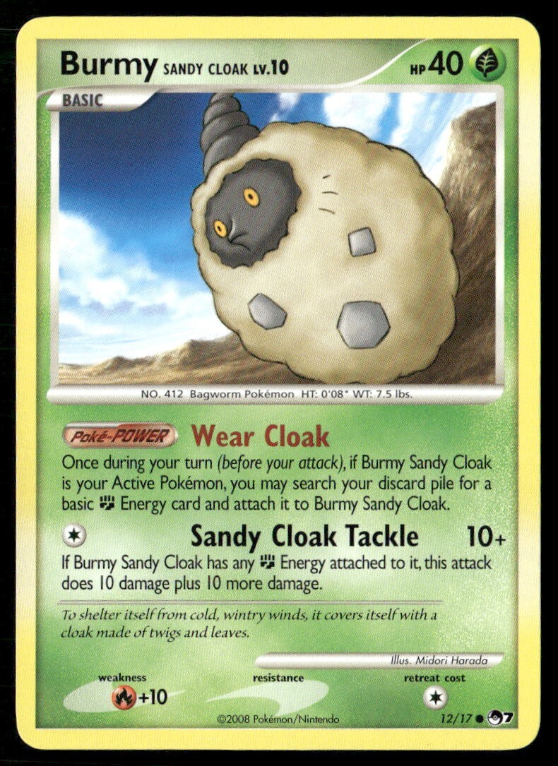 2008 POP Series 7 Set Pokemon Card 12  Burmy Sandy Cloak LP