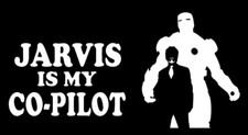 Jarvis is My Co-Pilot & Iron Man Tony Two 5" White Vinyl Decals Car Truck Window
