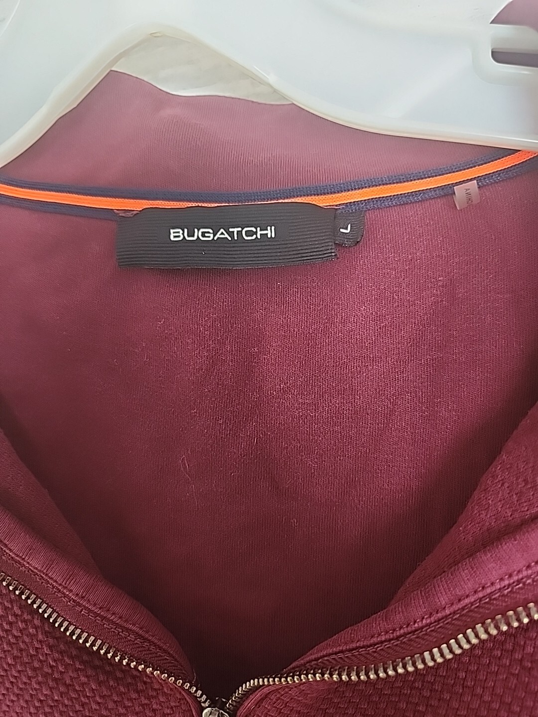 Bugatchi Quarter Zip Pullover Sweater Burgundy Me… - image 3