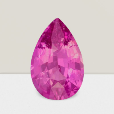 Pink Sapphire Pear Cut Gemstone 4.1 Cts - 12x8 mm Flawless Loose Gem