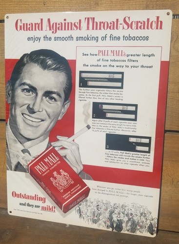 Pall Mall cigarettes poster decorative steel sign