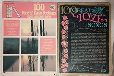 Piano Lesson Books Sheet Music Organ Guitar 1970s 100 Songs Lot of 2 Vintage