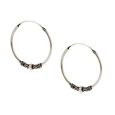 PAIR BALTIC STYLE STERLING SILVER 16 MM HOOPS