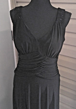 JESSICA HOWARD EVENINGS SIZE 12 BLACK FORMAL DRESS WITH BEADED STRAPS