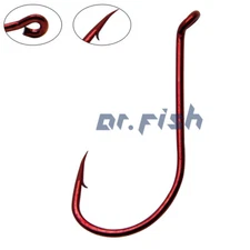 DR.FISH Fishing Red Octopus Hooks 50/100pcs Walleye Rig Hooks Live Bait Hooks