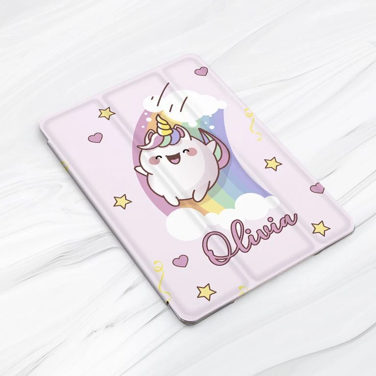 Custom Name Kawaii Unicorn Case For iPad 10.2 Air 3 4 5 Pro 9.7 11 12.9 Mini - Image 3 of 4