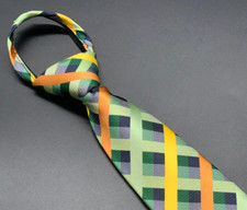 SHOWPONYPREP Zip Tie Erwachsene - Tweed gr&uuml;n & orange Showing Tie TN17