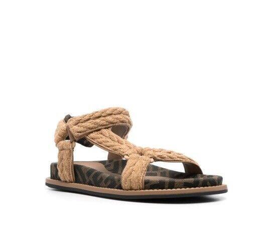 FENDI Feel Rope Sport FF Fendissima Logo Flat Gladiator Dad FENDI Feel Rope Sport FF Fendissima Logo Flat Gladiator Dad