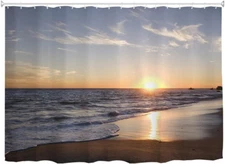Extra Wide Shower Curtain 108 X 72 Inch, Ocean Sea Beach Sunset Waterproof Fabri