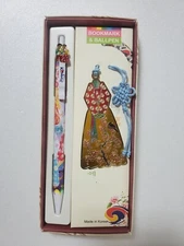 Korean Metal Hanbok Tassel Book Mark & Pen Set - US Seller