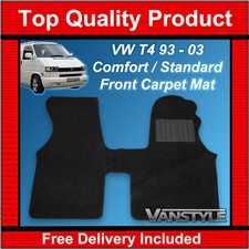 FITS VW TRANSPORTER T4 93-03 CARPET MATS QUALITY BLACK TAILORED FRONT CARAVELLE