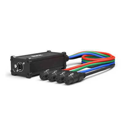 LyxPro XLR Audio 4 Channel 3 Pin Multi Network Breakout, Female Cable Adapter