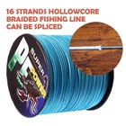 2000m Dorisea 16 Strand Hollow Braided Fishing Line 20LB-500lLB Blue Hollow Core