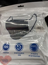 500pcs Disposable Face Mask Breathable Black SOFT 3-Ply Earloop Bulk Wholesale