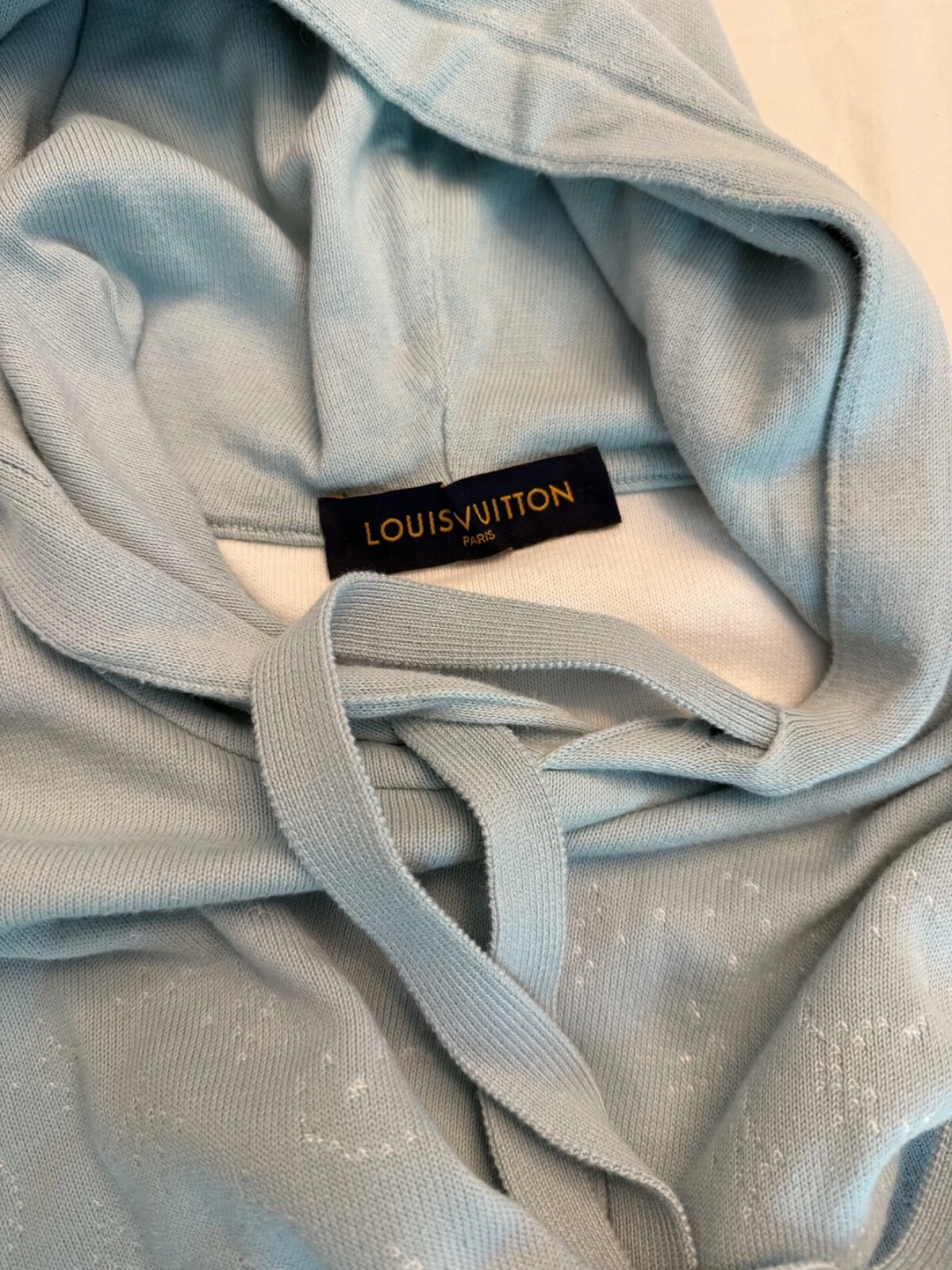 LOUIS VUITTON（LV） Felpa con cappuccio 100% autentica Louis Vuitton monogramma sfumato cotone blu 1AARPJ SMALL