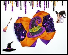 HALLOWEEN HAIR BOW, Witch Hat Hair Bow, Hair Bow Alligator Clip