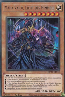 Maha Vailo, Licht des Himmels MP22-DE013 Rare Mega Tins 2022 Yugioh Deutsch