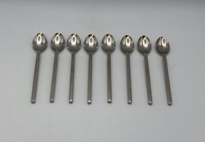 Set of 8 Alessi 18/10 Stainless Steel DRY Satin Handle Demitasse Spoons
