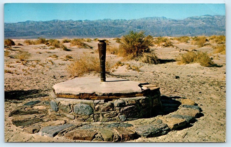 DEATH VALLEY, CA California~ Water Hole at STOVEPIPE WELLS  c1950s Postcard