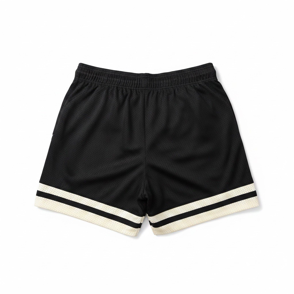 Eric Emanuel EE Basic V2 Short Black Cream Mesh Basketball Shorts