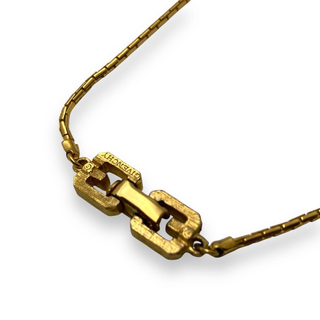 Givenchy Necklace Gold Wine Red Rectangular Penda… - image 5