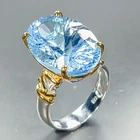 Gemstone 27 ct+ Natural Blue Topaz Ring 925 Sterling Silver Size 7.5 /R464872