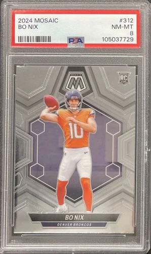 2024 Mosaic Bo Nix PSA 8