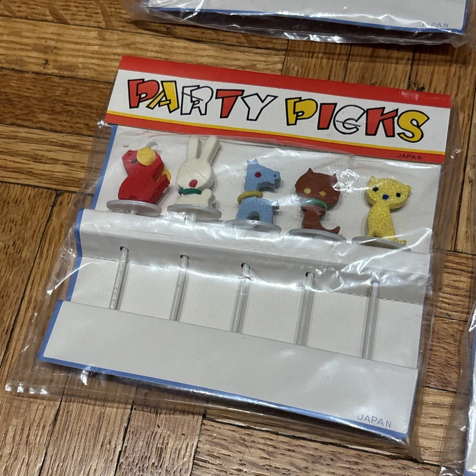 De colección NOS SELECCIONES DE FIESTA Esponja Goma Animal Cupcake Picks Novedad JAPÓN (4) Foto 2 de 4