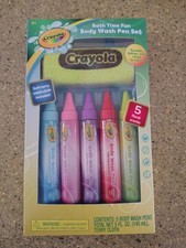 Crayola Bath Time Fun Body Wash Pen Set Floral Scents Terry Cloth 145mL