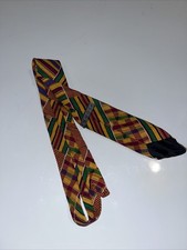 African Kente Print Necktie Multicolor Tribal Pattern Handmade Style