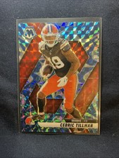 2025 Panini Mosaic - Cedric Tillman #197 Reactive Blue Mosaic Prizm