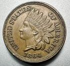 1864  COPPER NICKEL INDIAN CENT   AU   BETTER DATE  #1997